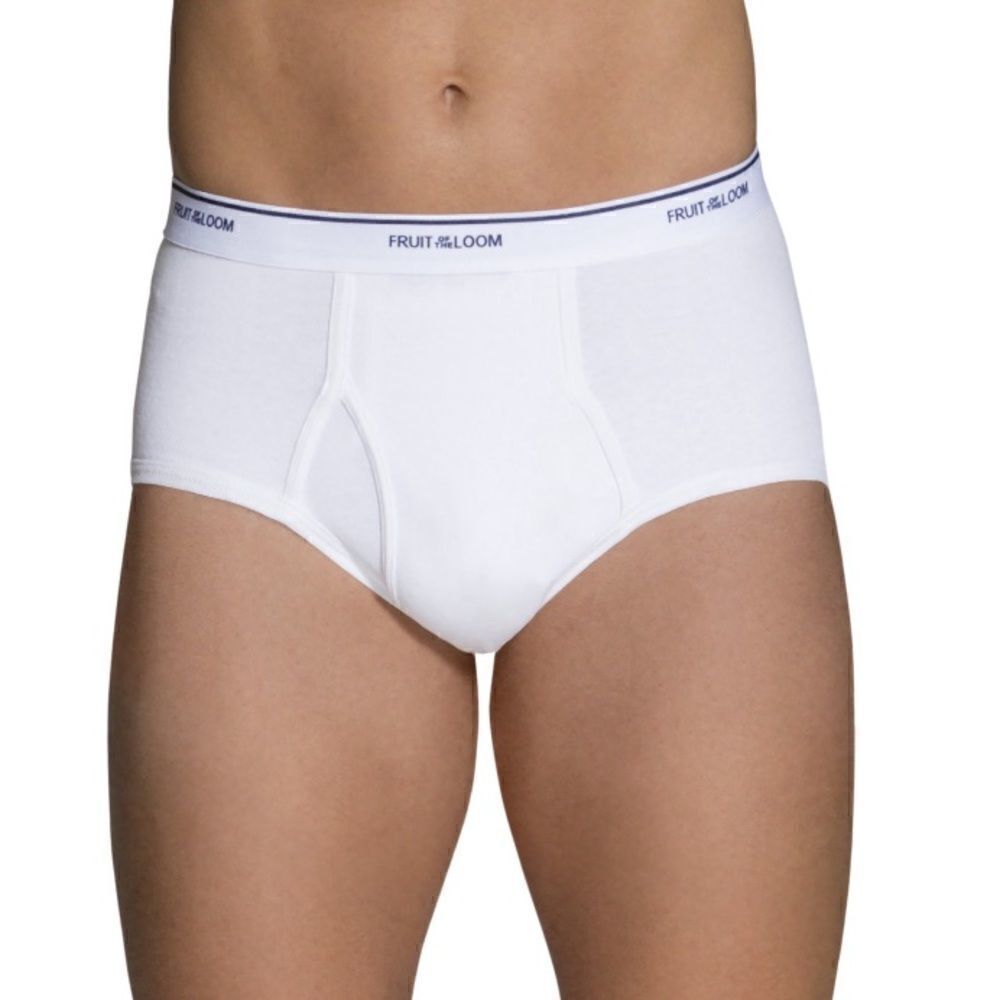 Men's Cotton White Briefs, 6 Pack